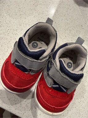 Surprize by Stride Rite Red and Navy Baby Velcro Sneakers